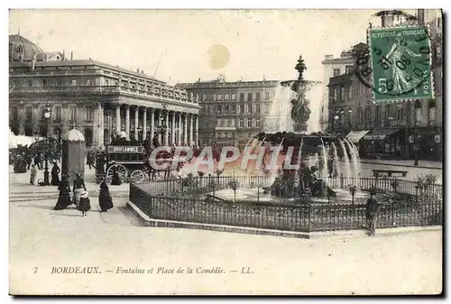 Cartes postales Bordeaux Fontaine Et Place De La Comedie