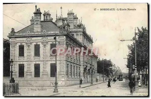 Cartes postales Bordeaux L'Ecole Navale Tramway