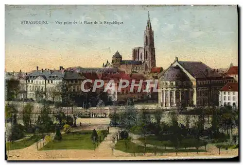 Ansichtskarte AK Strasbourg Vue Prise De La Place De La Republique