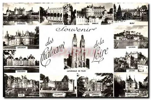 Cartes postales moderne Souvenir Chateaux De La Loire Chambord Chenonceaux Amboise