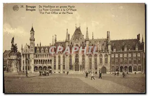 Cartes postales Bruges La Poste centrale a la Grand Place