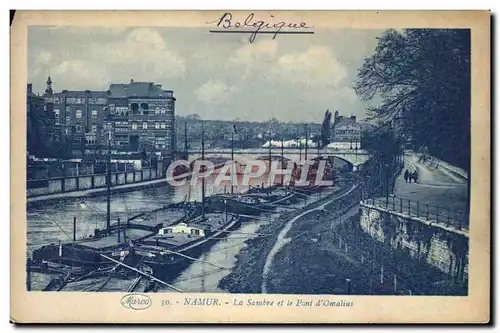 Cartes postales Namur La Sambre Et Le Pont D&#39Omalius Bateaux