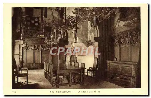 VINTAGE POSTCARD High Koenigsbourg the Village hall