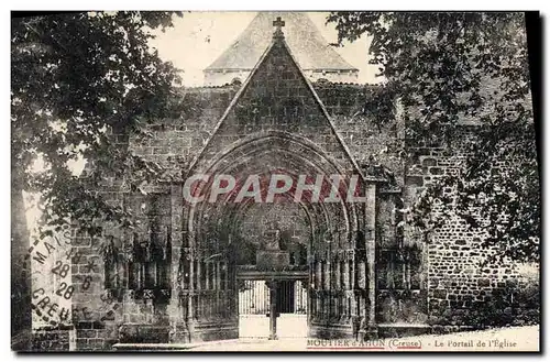 Ansichtskarte AK Moutier D&#39Ahon Le Portail De I&#39Eglise