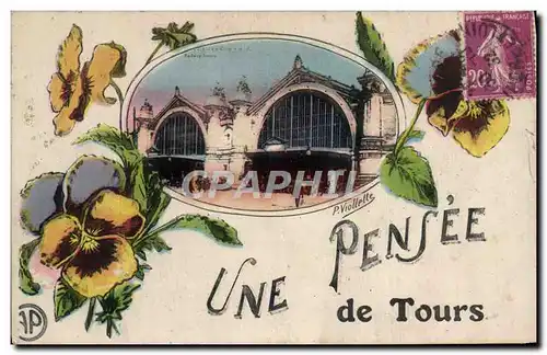 Cartes postales Un Pensee De Tours La gare