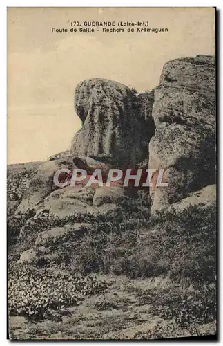 Ansichtskarte AK Guerande Route De Saille Rochers De Kremaguen