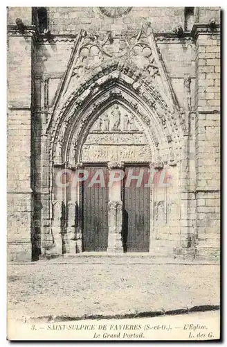 Cartes postales Saint Sulpice De Favieres L&#39Eglise Le Grand Portail