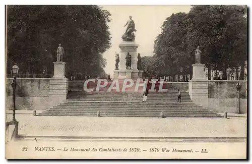 Cartes postales Nantes Le Monument Des Combattants de 1870 Militaria