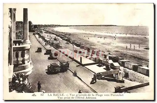 Cartes postales La Baule Vue Generale De La Plage vers Pornichet Vue prise de l'Hotel Adriana