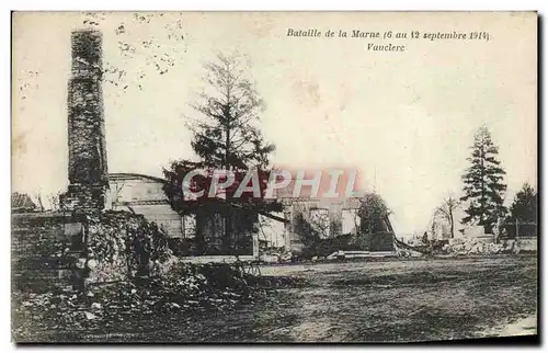 Cartes postales Bataille de la Marne Vauclerc Militaria