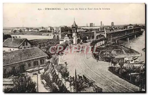 Cartes postales Strasbourg Les Ponts du Rhin et Kehl dans le lointain