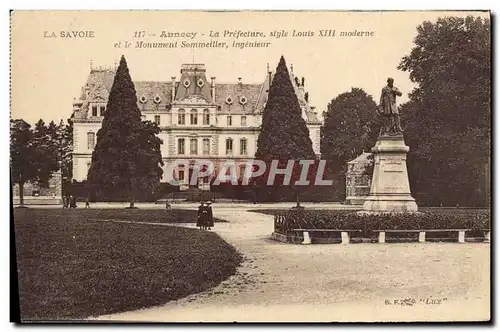 Cartes postales Annecy La Prefecture Style Louis XIII et monument Sommeiller