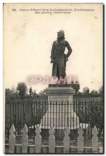 Cartes postales Statue d'Henri de la Rochejaquelein Generalissime des armees Vendeennes