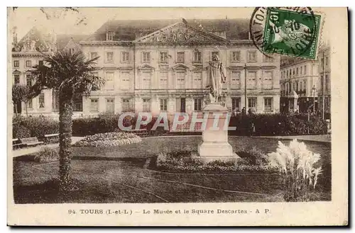 Cartes postales Tours Le Musee et le Square Descartes