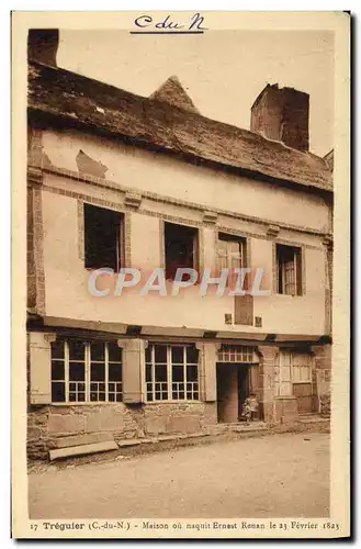 Ansichtskarte AK Treguier Maison ou naquit Ernest Renan