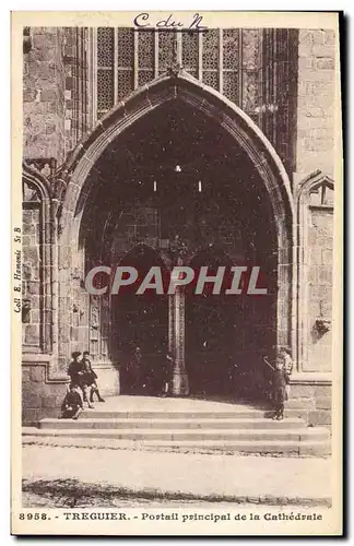 Ansichtskarte AK Treguier Portail Principal de la Cathedrale