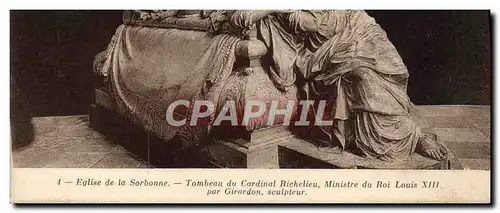 Cartes postales Sorbonne Tombeau du Cardinal Richelieu Ministre du roi Louis XIII Paris