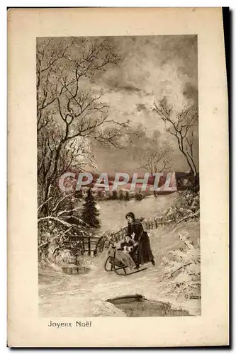 Cartes postales Fantaisie Femme Luge