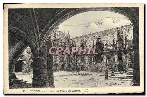 Cartes postales Rouen La Cour du Palais de Justice