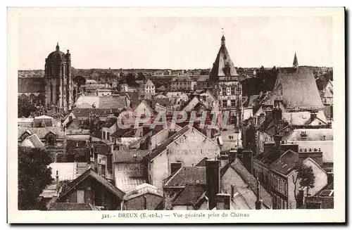 Cartes postales Dreux Vue Generale Prise du Chateau