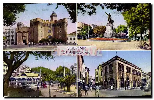 Cartes postales moderne Perpignan Le Castillet La place Arago Le nouveau palmarium La loge