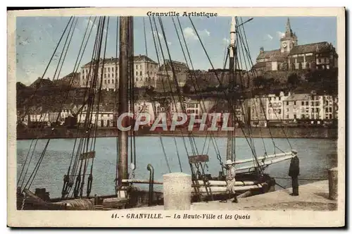 Cartes postales Granville La Haute Ville et les Quais Bateaux
