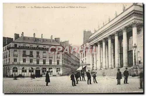 Ansichtskarte AK Nantes Le Theatre Graslin le Grand Cafe et L&#39Hotel de France