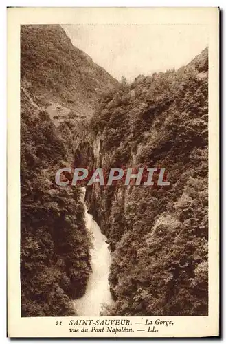 Cartes postales Saint Sauveur La Gorge vue du pont Napoleon