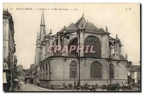 Cartes postales Montargis L&#39Eglise et la Rue de Lomg