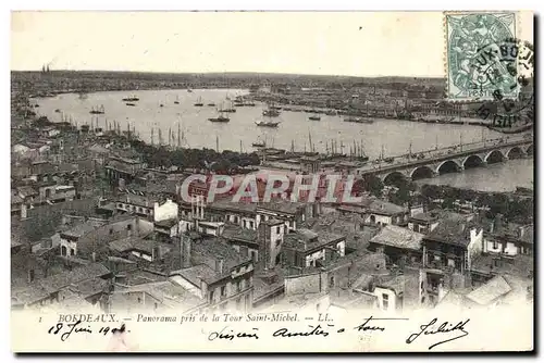 Cartes postales Bordeaux Panorama Pris de la Tour Saint Michel