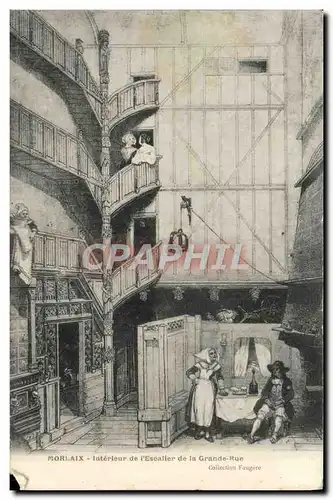 Ansichtskarte AK Morlaix Interieur de L&#39Escalier de la grande Rue