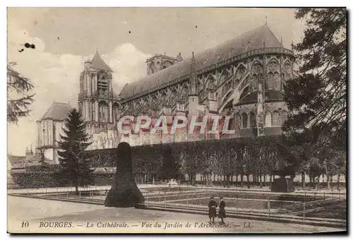Cartes postales Bourges La Cathedrale Vue Du Jardin de L'Archeveche