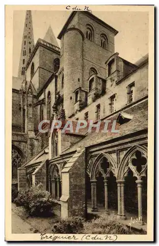 Ansichtskarte AK Treguier La Cathedrale Tour d&#39Hastings et galerie du cloitre