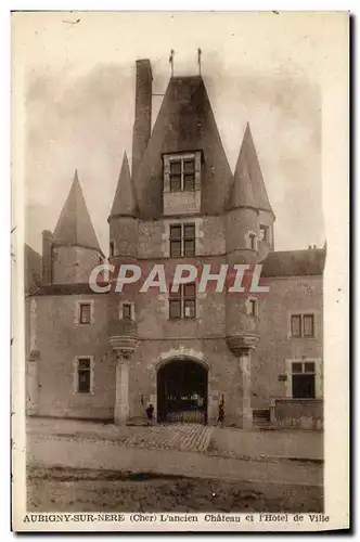Cartes postales Aubigny Sur Nere L'Ancien Chateau et L'Hotel de ville