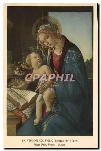 Cartes postales La Vergine Col Figlio Museo Poldi Pezzoli Milano Botticelli