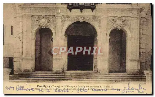 Cartes postales Pontigny L&#39Abbaye Detail du portique