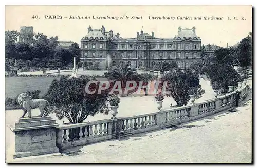 Ansichtskarte AK Paris Jardin du Luxembourg et le Senat