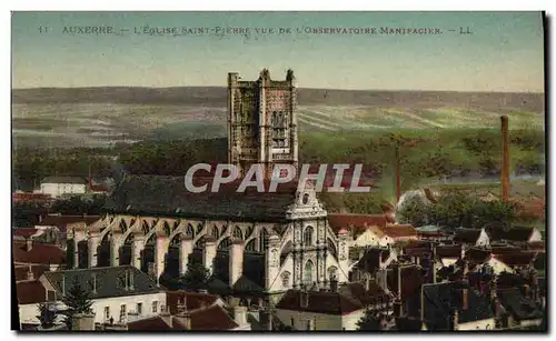 Cartes postales Auxerre L'Eglise Saint Pierre Vue De l'observatoire Manifancier