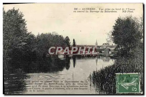 Cartes postales Auxerre Vue Prise au Bord de L&#39Yonne en amont du barrage de Batardeau