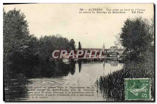 Cartes postales Auxerre Vue Prise au Bord de L'Yonne en amont du barrage de Batardeau