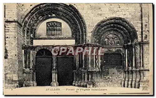 Cartes postales Avallon Portail de L'Eglise Saint Lazare