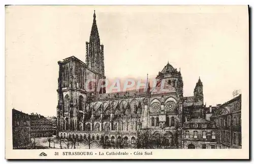 Ansichtskarte AK Strasbourg La Cathedrale Cote Sud