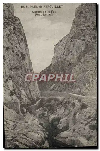 Cartes postales St Paul de Fenouillet Gorges de la Fou Pont romain