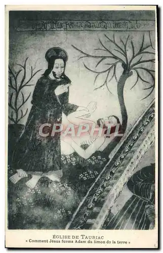 Cartes postales Eglise de Tauriac Comment Jesus forma Adam du limon de la terre