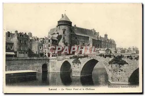 Cartes postales Laval Le Vieux Pont et le Chateau