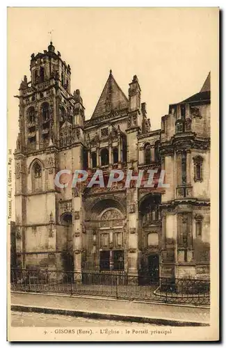 Cartes postales Gisors L'eglise Le portail principal