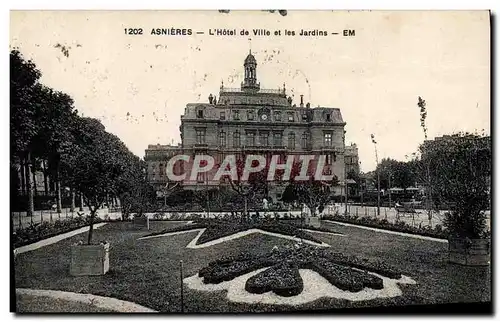 Cartes postales Asnieres L&#39Hotel de Ville et les Jardins