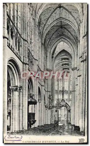 Cartes postales Evreux Cathedrale La nef