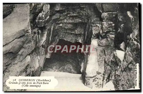 VINTAGE POSTCARD Quiberon Grande Cave Close to Bara Port Dimensions wild