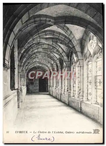 Cartes postales Evreux Le Cloitre de L'Eveche Galerie meridionale